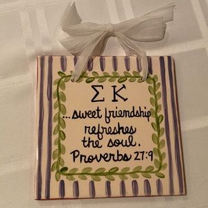 Sigma Kappa Wall Hanging Ceramic Tile